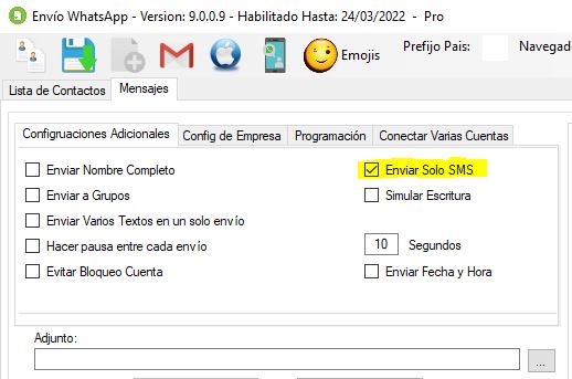 Enviar mensajes de texto SMS